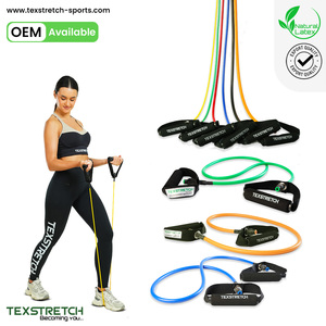 OEM 100% Natural Rubber Fitness Tube | Bulk Multi-Layered Anti-Snap Resistance <b>Exercise</b> <b>Band</b> with Handles - Product Image 1