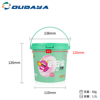 Cubo Redondo de Plástico PP de 800ml, 1L, 2.5L, 5L, 32oz para Envasado de Pintura con Asa, Tapa a Prueba de Manipulación y Logotipo Personalizado