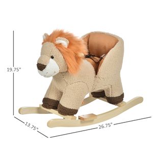 Regalo Perfecto para Niños y Niñas de 18 a 36 Meses, León Balancín de Peluche Marrón con Sonido, Caballo Balancín para Niños Pequeños con Cinturón de Seguridad, Juguete de Montar - Product Image 3