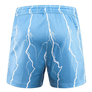 Shorts de basketball personnalisés pour garçons, taille haute, double couche, en maille polyester, style décontracté, avec poches imprimées et cordon de serrage tricoté - Product Image 4