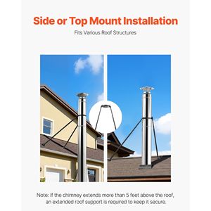 Staffa Estensibile da 6 Pollici per Camino, Fornello e Tubo Fumario - Supporti di Montaggio Regolabili in Acciaio con Gambe Stabili - Product Image 6