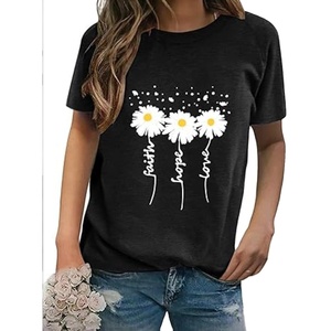 T-shirt en coton doux pour femmes de qualité supérieure, col en V, manches courtes, impression de logo personnalisée, export en vrac - Product Image 1