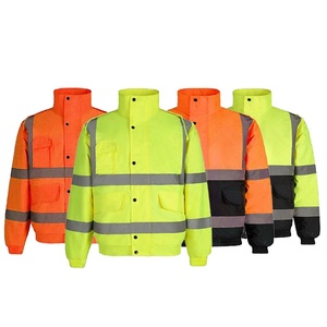 2025 Construction Long Sleeve Workwear Reflective Safety <b>Jacket</b> LED Flash Unisex Winter Waterproof Clothing ANSI Class 2 YUKARI - Product Image 1