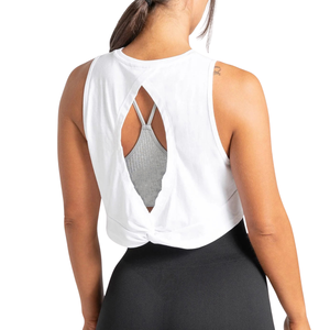 Top Corto Personalizado para Mujer, Cuello Alto, Sin Mangas, para Gimnasio, Ejercicio, Fitness, Yoga, Ropa Deportiva Transpirable, Venta al Por Mayor OEM - Product Image 2
