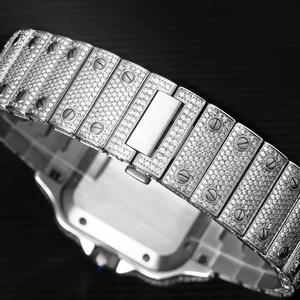 Reloj de Pulsera Personalizado OEM con Diamantes de Moissanita Plateados, Reloj de Lujo para Negocios, Corte Brillante Redondo VS1 E, Fabricante de Relojes - Product Image 2
