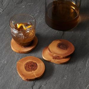 Solid Wooden <b>Coasters</b> Set Round Heat Resistant <b>Drink</b> <b>Coaster</b> for Coffee Tea Mug Glass Anti Slip Table Protection Home Decor Use - Product Image 2