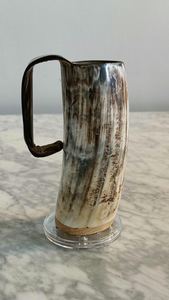 Jarra de Cuerno Vikinga de Alta Calidad 100%, Taza de Vino Tallada Estilo Europeo, Jarra de Cuerno de Búfalo/Vaca con Ágata para Beber Café, Última Tendencia - Product Image 5
