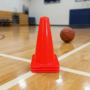 Conos de Entrenamiento Deportivos Apilables de Plástico Rojo con Base Cuadrada para Ejercicios de Agilidad en Fútbol, Marcado de Campo y Práctica de Fitness - Product Image 6