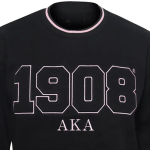   Sudadera Negra con Diseño 3D 1908 para Mujer, Bordada, Cuello Redondo, Felpa Suave, Manga Larga, Informal, Universitaria, de Invierno - Product Image 6