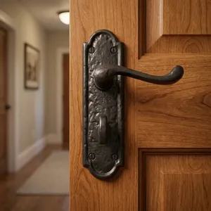 Good Quality Modern Iron Black Lever Latch Door Handle <b>Security</b> <b>Lock</b> Set Hotel Villa Bedroom Bathroom Available At Good Price - Product Image 5