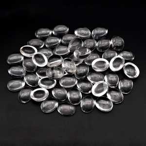 Lot en gros de cabochons ovales en quartz naturel transparent de 5x7 mm, à dos plat, calibrés, pierres précieuses en vrac pour la fabrication de bijoux - Product Image 1