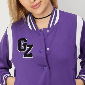 New Letterman <b>Jacket</b> Winter Clothes Women's Coat <b>Ladies</b> Fleece Custom Varsity <b>Jacket</b> Leather <b>Cropped</b> Varsity <b>Jacket</b> Women - Product Image 5