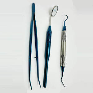 Juego de Exploración Dental de 3 Piezas de Acero Inoxidable con Recubrimiento Azul de Primera Calidad - Product Image 3