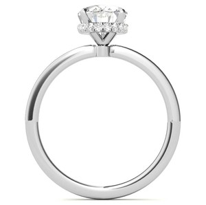 Anillo de Moissanita Certificada con Corte Brillante y Halo Oculto, Plata de Ley 925, Regalo de Lujo para Compromiso, Boda o Aniversario para Ella - Product Image 3