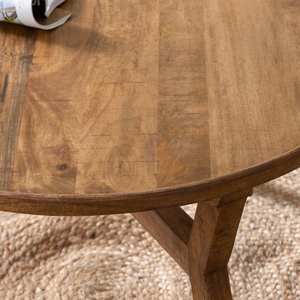 Mesa de centro redonda de madera de mango Vandana Aston Vertex - Product Image 5