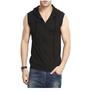 Chaleco con Capucha y Cierre de Cremallera para Hombre, Informal, de Invierno, sin Mangas, con Poliéster/Algodón, Cómodo - Product Image 4