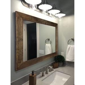 Espejo de Pared con Marco de Madera Reciclada Rústica, Hecho a Mano, Venta al Por Mayor |   Aqdus Saleem - Product Image 2