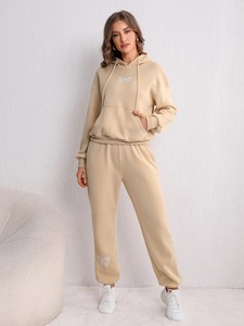 Ensemble de survêtement unisexe en coton molletonné épais, personnalisable, style streetwear, coupe oversize, avec capuche, pour la vente en gros - Product Image 5