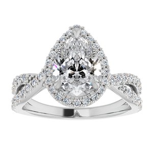 Bague de fiançailles en moissanite taille poire, argent sterling plaqué or 14 carats, bijoux de luxe pour promesse de mariage et anniversaire - Product Image 1