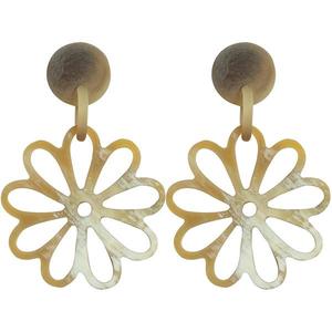 Boucles d'oreilles créoles artisanales en corne de buffle, naturelles, polies, légères, bijoux de mode bohème pour femmes et jeunes filles, usage quotidien - Product Image 2