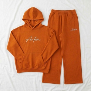 Oem Custom Fleece Tracksuit Casual Heavyweight Hoodie and Flared <b>Sweat</b> <b>Pant</b> Two Piece Custom Logo Baggy Tracksuit <b>for</b> <b>Men</b> - Product Image 2