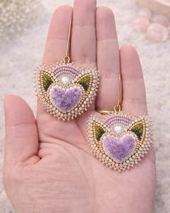 Boucles d'oreilles brodées à la main de style bohème pour femmes, accessoires de bijoux légers et tendance - Product Image 4