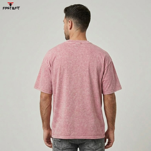 Camiseta de algodón 100% tejida con diseño moderno, de alta calidad, hecha a medida, con estampado sólido, para hombre. - Product Image 3