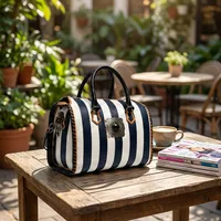 Sac à main en cuir de luxe pour femme, style vintage, motif cartes de créateur, avec chaînes décoratives et deux anses