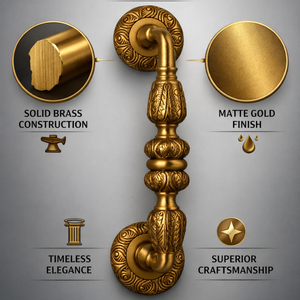 Manija de Puerta Arquitectónica Moderna y Duradera de Latón Sólido Rigel |   Diseño Ornamental de Lujo para Puertas Residenciales de Villas y Hoteles - Product Image 5