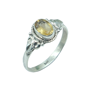 แหวนพลอยซิทรินสีเหลืองธรรมชาติ เงินแท้ 925 แหวนรูปไข่ทำมือสไตล์วินเทจ เครื่องประดับสำหรับผู้หญิง ขายส่ง - Product Image 1