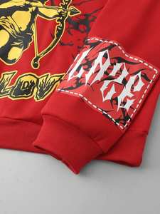 Conjunto Deportivo Casual para Hombre Street Life con Sudadera con Estampado de Letras de Ángel y Pantalones Deportivos, Diseño Otoño/Invierno, Venta al Por Mayor - Product Image 5