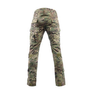Conjunto de Camisa Táctica de Camuflaje y Pantalones Cargo para Entrenamiento, Transpirable, con Cierre de Cremallera de un Cuarto, Bolsillos Utilitarios, Ropa Resistente - Product Image 5