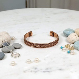 Bracelet manchette ajustable en cuivre pur et pierre de sang, fait main, respectueux de l'environnement, imitation antique, cadeau de mariage - Product Image 3