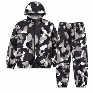 Men <b>Camouflage</b> <b>Tracksuit</b> Full Length Hooded Zipper Fly Casual Autumn Wear 100% Polyester Side Pockets - Product Image 3