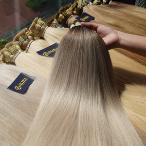 RUSA Ombre Bulk Blonde #2/613ASH Straight Human <b>Hair</b> <b>Extensions</b> Super Double Drawn Quality - Product Image 3