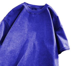 Camisetas ligeras lavadas con ácido a precio de venta al por mayor personalizadas, 100% camisetas de algodón con aspecto de hombros caídos, camisetas cortas largas con estampado de logotipo - Product Image 3