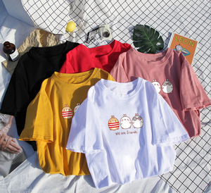 Camisetas Lisas de Alta Calidad para Mujer, Nuevo Diseño, Impresión Personalizada, Camisetas de Cuello Redondo a la Moda para Mujer, al por Mayor - Product Image 3