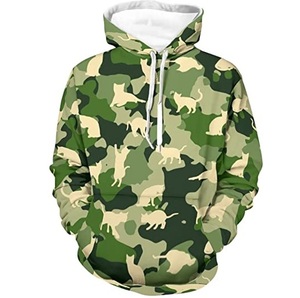 Heavyweight Custom Men's Camouflage Hoodie 100% Cotton Fleece Breathable Tactical Hiking Desert Slim Fit Camo Zipper Hoodies - Product Image 4