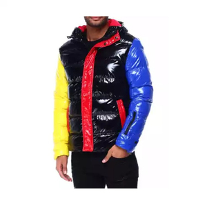 Wholesale Outdoor Light Warm Duck Custom Logo Nylon Black <b>Hooded</b> Winter Bubble Puff Filled Down <b>Puffer</b> <b>Jackets</b> for <b>Men</b> - Product Image 2