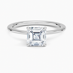 Bague SOJ 05 en argent 925, taille Asscher, avec halo de diamants et plaqué rhodium, pour mariage, 2 carats, couleur D, VVS1, Moissanite certifiée GRA - Product Image 1