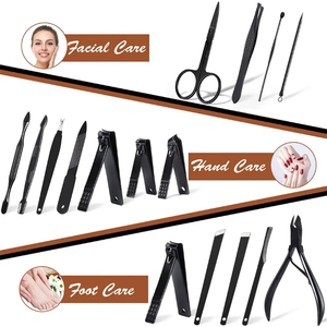 High Professional Luxurious Manicure Pedicure <b>Kit</b> 16-Piece Stainless Steel <b>Nail</b> Clippers Durable Customizable Colors Logo Infant - Product Image 2