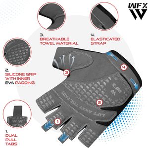 Gants d'entraînement unisexes ZERBJ - Gants de musculation respirants et légers à enfiler, avec rembourrage antidérapant en silicone, sans doigts, pour la salle de sport - Product Image 2