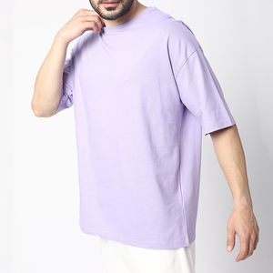 T-shirt pour homme à manches courtes et col rond, motif lavande, style décontracté, jersey en coton, coupe régulière, séchage rapide, respirant - Product Image 5