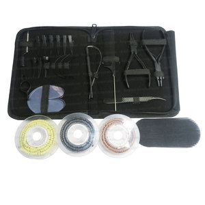 Hair Extension Tool Kit with <b>Bead</b> Crimper Stainless Steel Thinning Tool <b>Threads</b> Sectioning Divider Metal Pin Tail Comb - Product Image 3