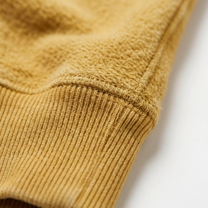 Sudadera con Capucha para Hombre, Color Amarillo Mostaza, Estilo Lavado, Felpa de Algodón, con Bolsillo Canguro, Estilo Urbano Holgado - Product Image 6