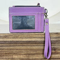 Portefeuille tendance en cuir véritable violet fait main, porte-cartes de haute qualité, design poker unisexe, mini porte-monnaie et porte-cartes, pochettes