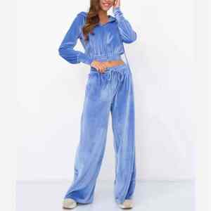 Women's High-End Velvet Fabric <b>Tracksuit</b> Breathable Adult Hoodie and Pants for Winter Ladies Brand <b>Velour</b> <b>Tracksuit</b> - Product Image 6