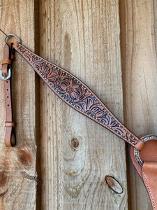 Antique Leather & Nylon Horse Bridle with Brass Accents Custom Logo Waterproof Riding Equipment with Rubber Reins Equestrian Use - Product Image 3