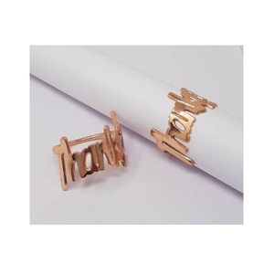 Wholesale Modern Aluminum Napkin Ring Spoon Fork Holder Durable Eco-Friendly Antique Bronze Customizable Wedding <b>Table</b> Decor - Product Image 3