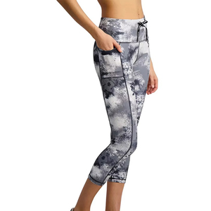 High Capri Leggings for Women <b>Tummy</b> <b>Control</b> Soft Slim Pants Spandex/Organic Cotton Quick Dry Breathable Yoga Running - Product Image 2